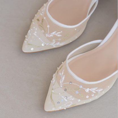 Fairy-like and gentle mesh sequined thick-heeled shoes - Image 2