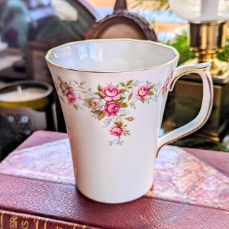 Vintage hand-painted rose bone china mug