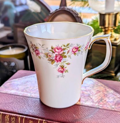 Vintage hand-painted rose bone china mug