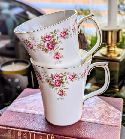 Vintage hand-painted rose bone china mug - Image 2