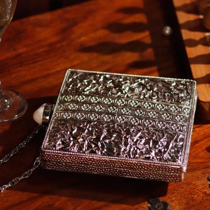 Silver and diamond mother-of-pearl evening bag - Image 6