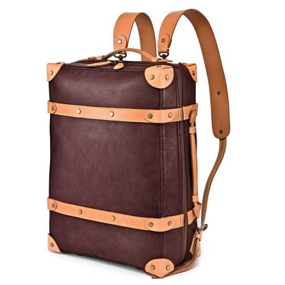 Vintage handmade genuine leather backpack - Image 2