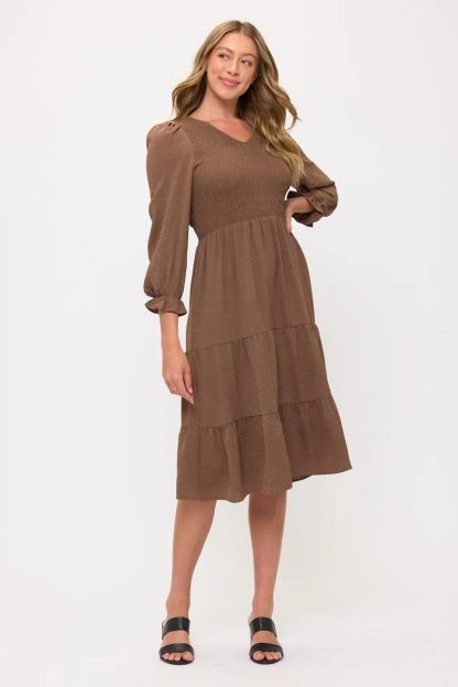 Retro Polka Dot V-Neck Waist Cake Dress - Image 5