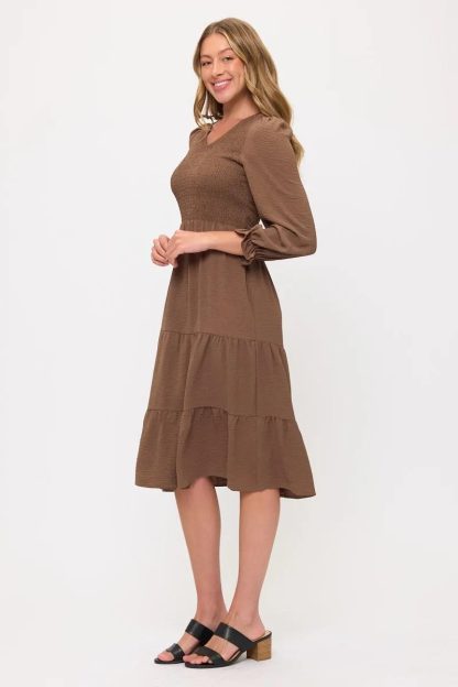 Retro Polka Dot V-Neck Waist Cake Dress - Image 3