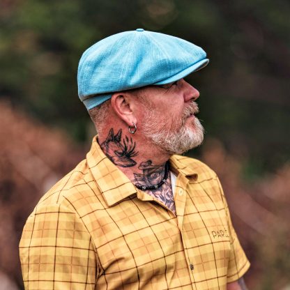 Fresh light blue linen newsboy cap - Image 4