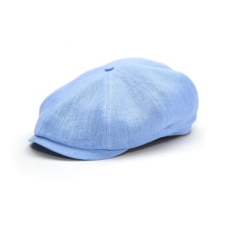 Fresh light blue linen newsboy cap