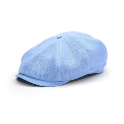 Fresh light blue linen newsboy cap