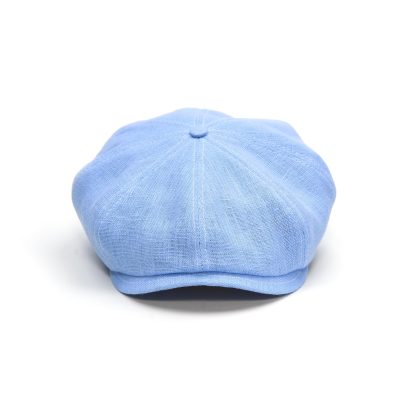 Fresh light blue linen newsboy cap - Image 2