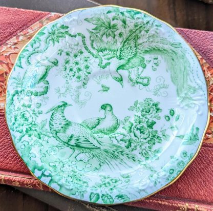 Green glaze peacock bone china cup and saucer set - Image 2