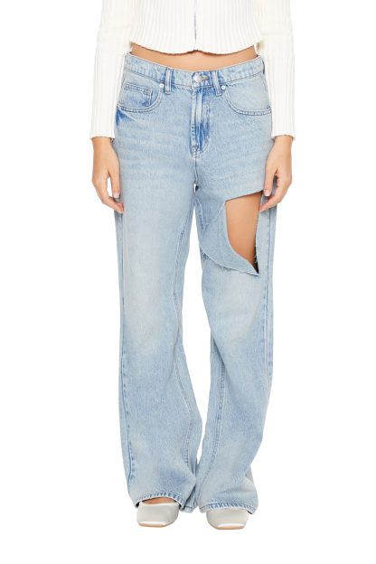 Deconstructed ripped flared jeans - Image 4