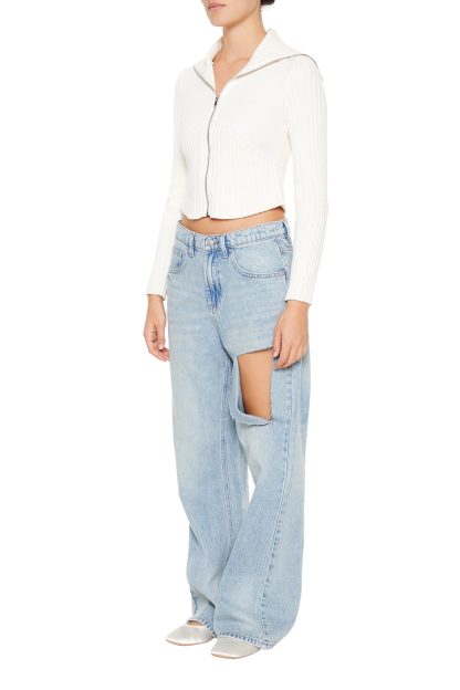 Deconstructed ripped flared jeans - Image 3