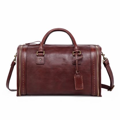 Vintage top-grain cowhide Boston travel - Image 10