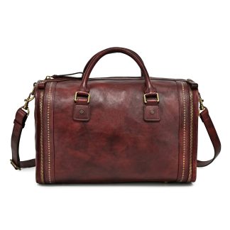 Vintage top-grain cowhide Boston travel