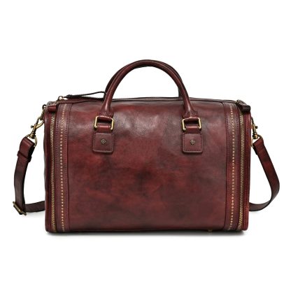 Vintage top-grain cowhide Boston travel