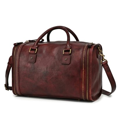 Vintage top-grain cowhide Boston travel - Image 3