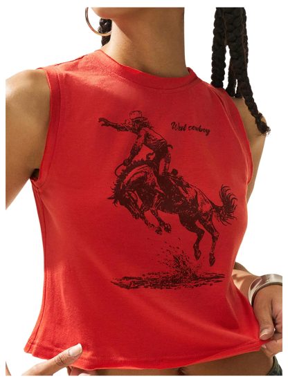 American retro denim cropped vest - Image 5