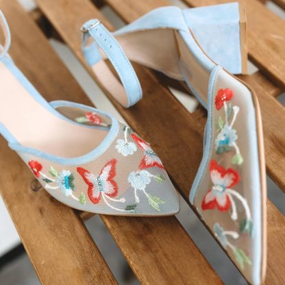 Summer Flower Butterfly Chunky Heel Sandals - Image 5