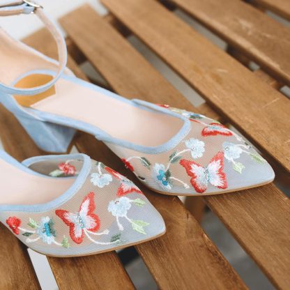 Summer Flower Butterfly Chunky Heel Sandals - Image 3