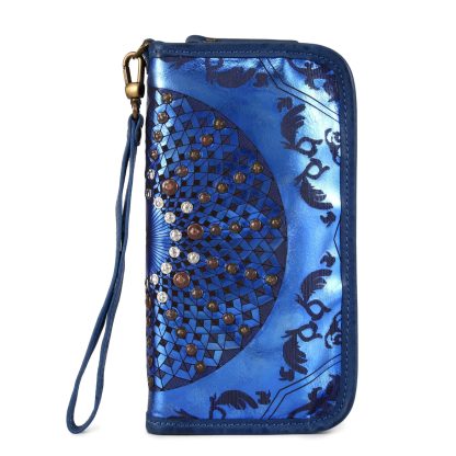 Ethnic style rivet shiny long wallet - Image 8