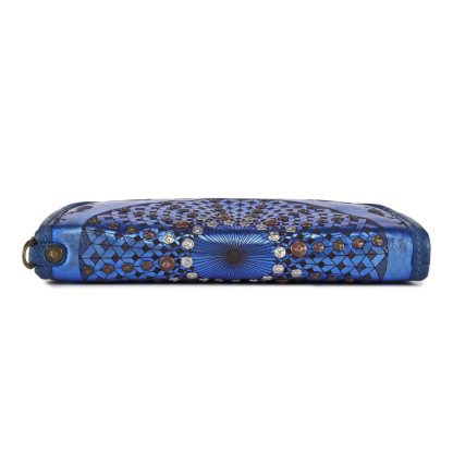 Ethnic style rivet shiny long wallet - Image 2