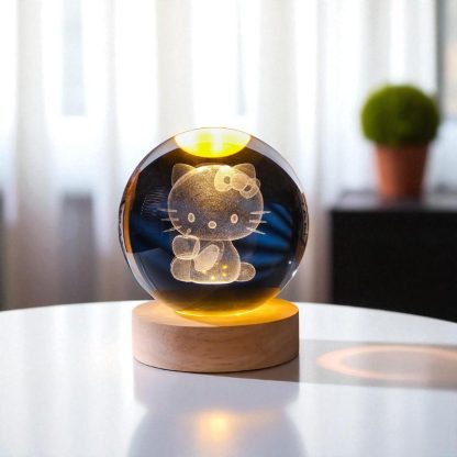 Carved crystal Hello Kitty night light ornament - Image 7