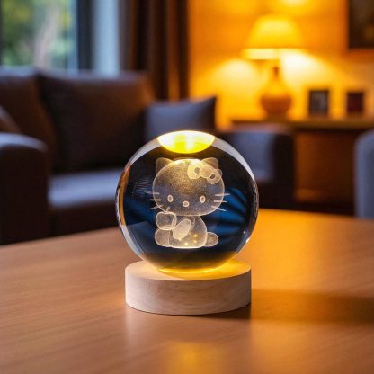 Carved crystal Hello Kitty night light ornament - Image 6
