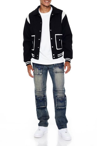 Vintage distressed multi-pocket denim overalls - Image 5