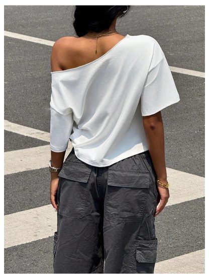 American retro print short-sleeved T-shirt - Image 3