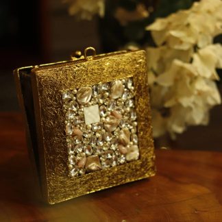 Luxury Shell Rhinestone Square Clutch