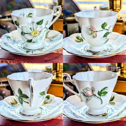 Hand-painted white camellia tea cup - Image 5