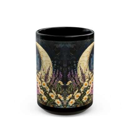 Moonlit Flower Black Glaze Mug - Image 11