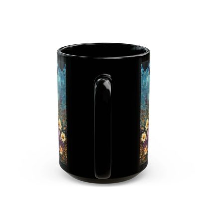 Moonlit Flower Black Glaze Mug - Image 2