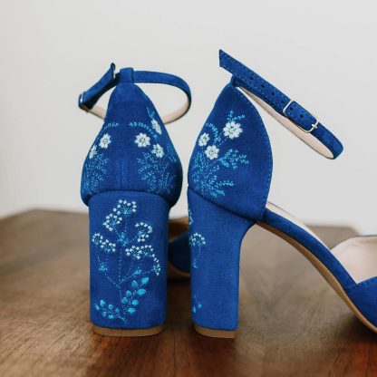 Sky Flower Embroidered Block-Heel Sandals - Image 6