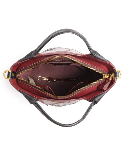 Diamond embossed top-grain cowhide bucket bag - Image 2
