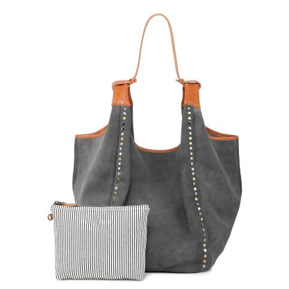 Suede studded tote bag - Image 3