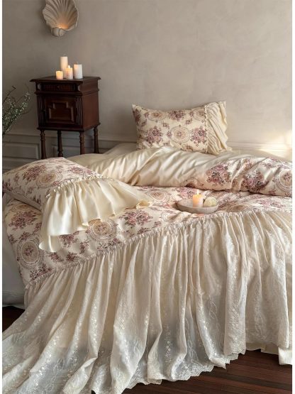 French palace retro lace floral bedding four-piece set - Image 4
