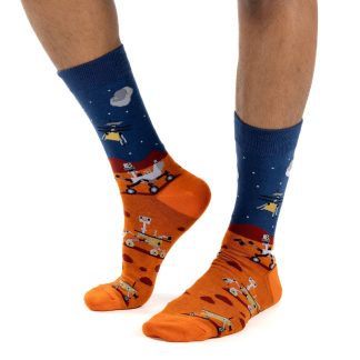 Mars rover themed sci-fi socks