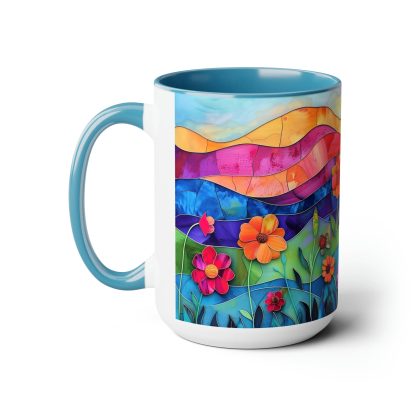 Colored glass sunrise flower mug - Image 3
