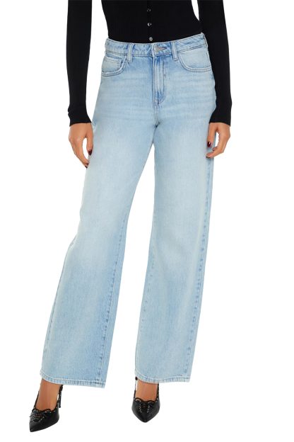 Light blue washed high-waist wide-leg jeans - Image 4