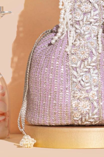 Dream Galaxy Pearl Embroidery Drawstring Bag - Image 2