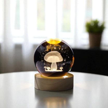Inner-carved crystal mushroom night light ornament - Image 6