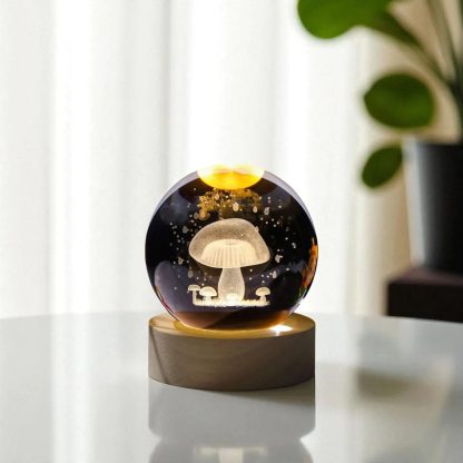 Inner-carved crystal mushroom night light ornament - Image 4