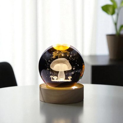 Inner-carved crystal mushroom night light ornament - Image 2