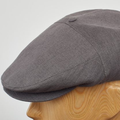 Dark Gray Breathable Linen Newsboy Cap - Image 8