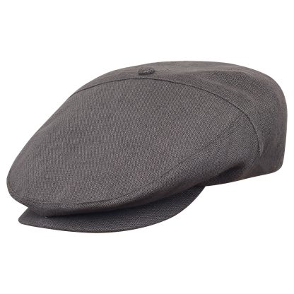 Dark Gray Breathable Linen Newsboy Cap