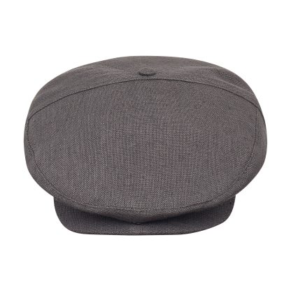 Dark Gray Breathable Linen Newsboy Cap - Image 5