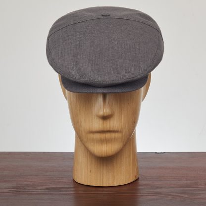 Dark Gray Breathable Linen Newsboy Cap - Image 2