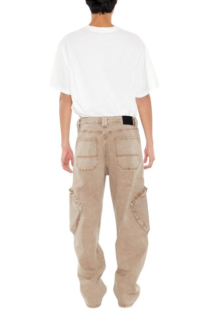 Khaki Workwear Paneled Jeans - Image 2