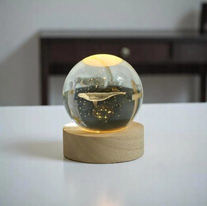 Crystal Whale Night Light Ornament - Image 2