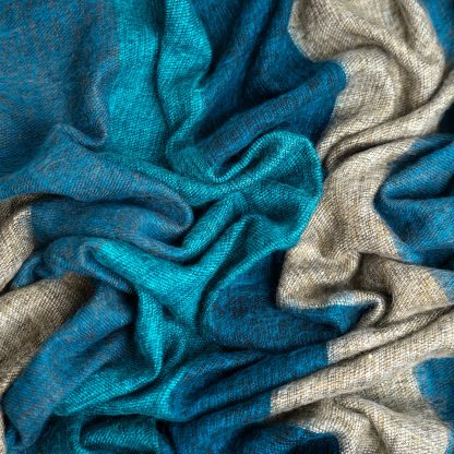 Sea Mist Vibrant Yellow Stitching Blended Blanket - Image 2